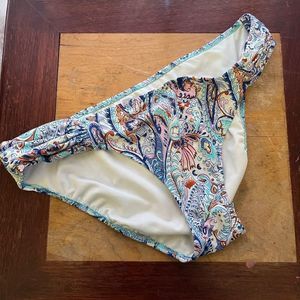 Victorias Secret Swim Suit Bathing Suit Bikini Bottoms ONLY Blue Floral Medium